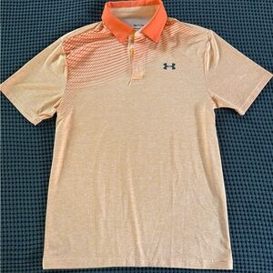 Men’s Under Armour Orange Golf Polo Shirt Size Small